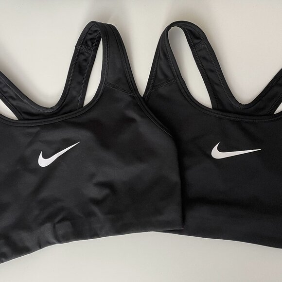 Lot of 2 Nike Dri-Fit Racerback Sports Bras - Small, Black/White - Picture 2 of 6